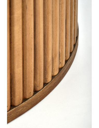 BRUNO Stół Okrągły fi120/76 cm Biały Marmur/Orzechowy - Klasyka i Elegancja