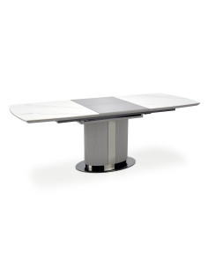 DANCAN Stół Rozkładany 160-220cm Ceramika Biały Marmur/Popielaty - Elegancja