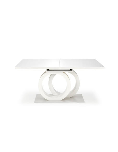 GALARDO Stół Rozkładany 160-200cm Biały/Złoty - Luksus i Geometryczne Nogi