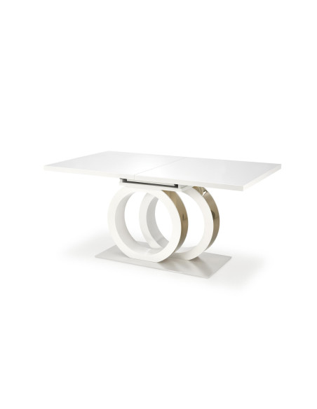 GALARDO Stół Rozkładany 160-200cm Biały/Złoty - Luksus i Geometryczne Nogi