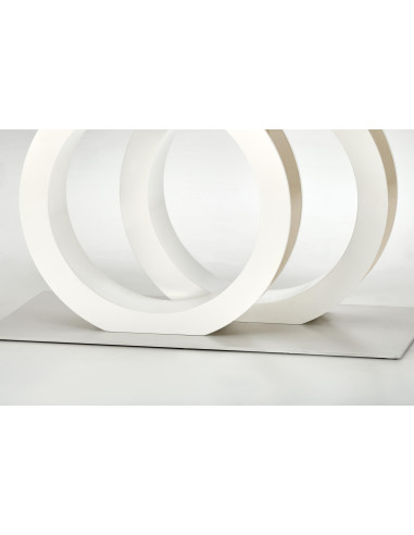 GALARDO Stół Rozkładany 160-200cm Biały/Złoty - Luksus i Geometryczne Nogi