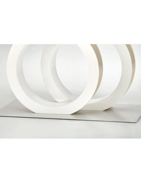 GALARDO Stół Rozkładany 160-200cm Biały/Złoty - Luksus i Geometryczne Nogi