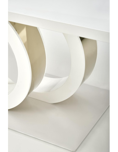 GALARDO Stół Rozkładany 160-200cm Biały/Złoty - Luksus i Geometryczne Nogi