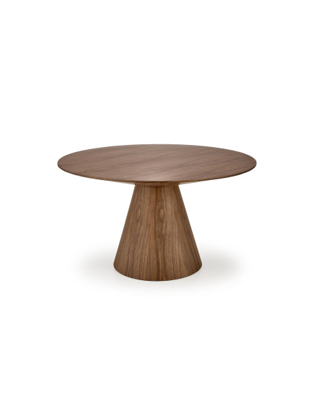 HENDERSON Stół Okrągły Fi136cm Orzechowy ze Stożkową Podstawą - Gustowny