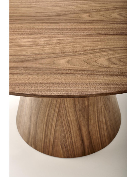 HENDERSON Stół Okrągły Fi136cm Orzechowy ze Stożkową Podstawą - Gustowny