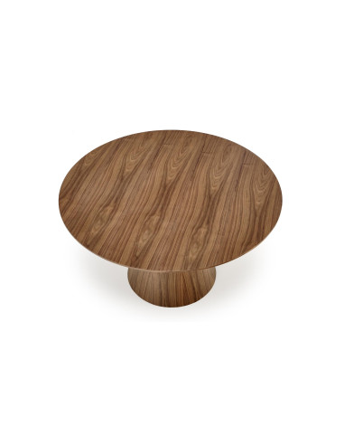 HENDERSON Stół Okrągły Fi136cm Orzechowy ze Stożkową Podstawą - Gustowny