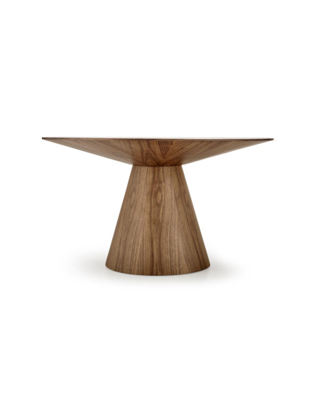 HENDERSON Stół Okrągły Fi136cm Orzechowy ze Stożkową Podstawą - Gustowny