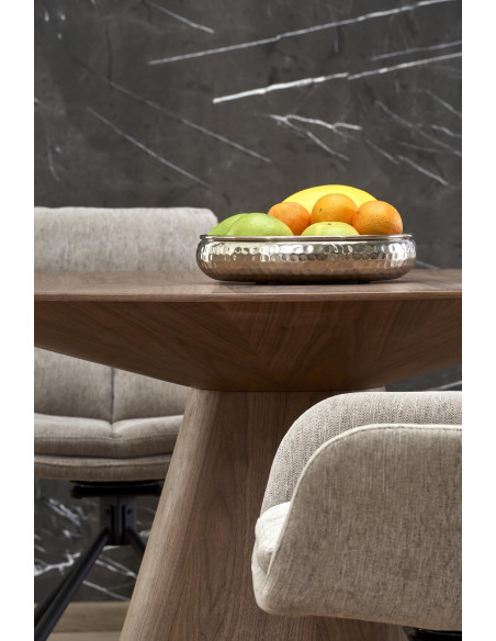 HENDERSON Stół Okrągły Fi136cm Orzechowy ze Stożkową Podstawą - Gustowny