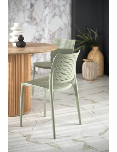 LOPEZ Stół Okrągły Fi120cm z Walcową Ryflowaną Podstawą Kolor Dąb Naturalny