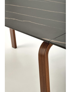 LOZANO Stół Rozkładany 140-200cm Spiek Czarny Marmur/Orzechowy - Elegancki 2