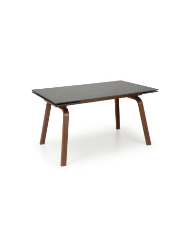 LOZANO Stół Rozkładany 140-200cm Spiek Czarny Marmur/Orzechowy - Elegancki
