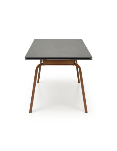 LOZANO Stół Rozkładany 140-200cm Spiek Czarny Marmur/Orzechowy - Elegancki