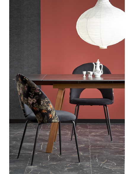 LOZANO Stół Rozkładany 140-200cm Spiek Czarny Marmur/Orzechowy - Elegancki