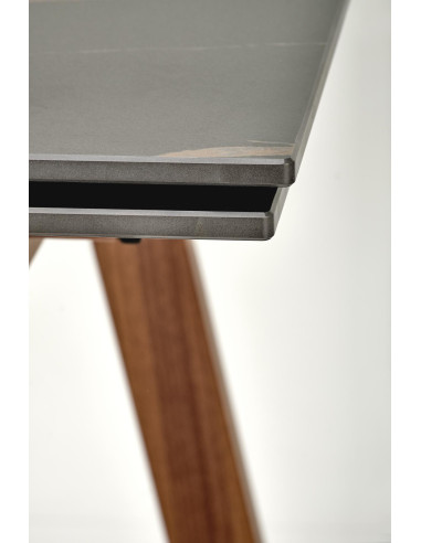 LOZANO Stół Rozkładany 140-200cm Spiek Czarny Marmur/Orzechowy - Elegancki