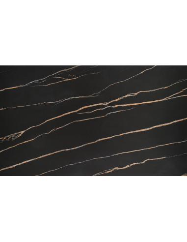 LOZANO Stół Rozkładany 140-200cm Spiek Czarny Marmur/Orzechowy - Elegancki