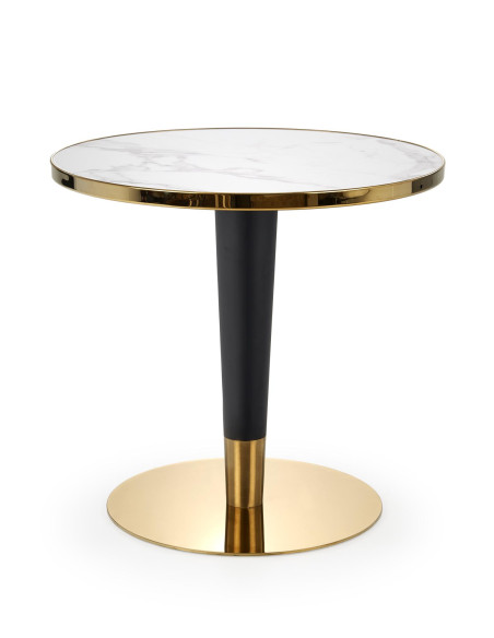 MORATA Stół Okrągły Glamour Fi79cm Biały/Czarny/Złoty - Elegancja i Luksus