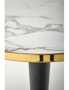 MORATA Stół Okrągły Glamour Fi79cm Biały/Czarny/Złoty - Elegancja i Luksus 2