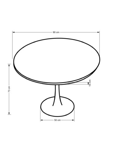 OLMO Stół Okrągły Fi90cm Orzech/Czarny - Stylowy i Funkcjonalny