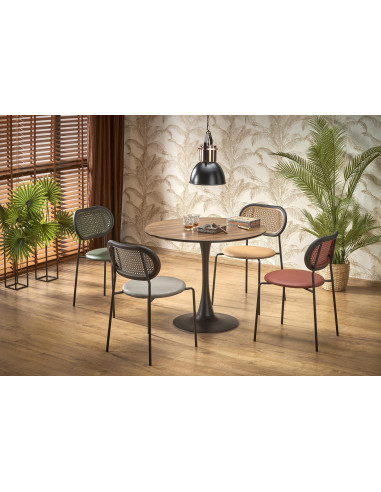 OLMO Stół Okrągły Fi90cm Orzech/Czarny - Stylowy i Funkcjonalny