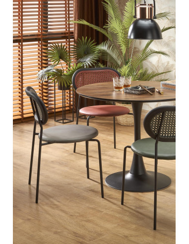 OLMO Stół Okrągły Fi90cm Orzech/Czarny - Stylowy i Funkcjonalny