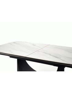 OSMAN Stół Rozkładany 160-220cm Ceramika Biały Marmur/Czarny - Nowoczesny 2