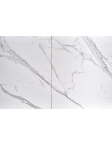 OSMAN Stół Rozkładany 160-220cm Ceramika Biały Marmur/Czarny - Nowoczesny