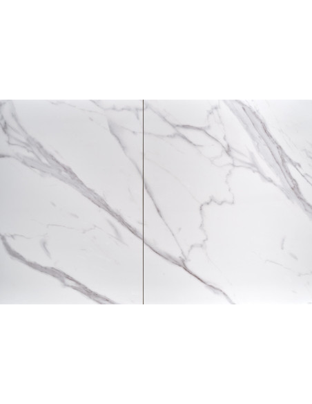 OSMAN Stół Rozkładany 160-220cm Ceramika Biały Marmur/Czarny - Nowoczesny