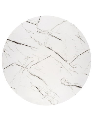 RAYMOND_2 Stół Okrągły Szklany Fi100cm Biały Marmur/Złoty - Styl Glamour