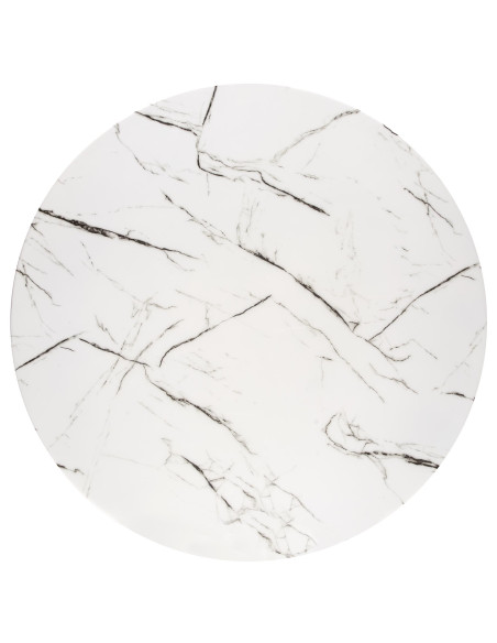 RAYMOND_2 Stół Okrągły Szklany Fi100cm Biały Marmur/Złoty - Styl Glamour