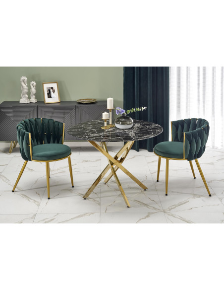 RAYMOND 2 stół, blat - czarny marmur, nogi - złoty (2p 1szt)