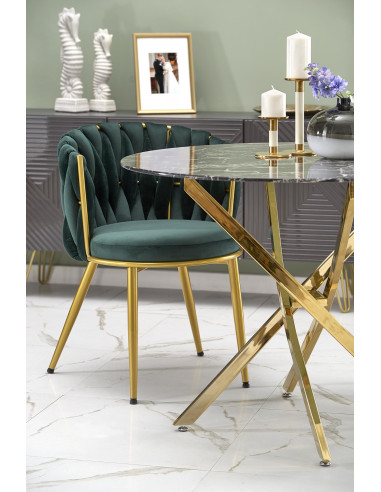 RAYMOND 2 stół, blat - czarny marmur, nogi - złoty (2p 1szt)