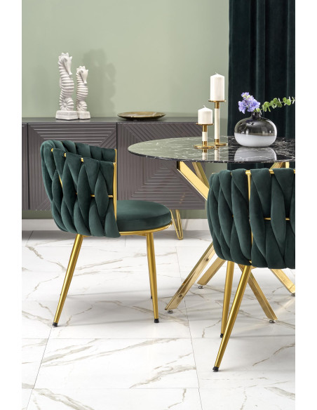 RAYMOND 2 stół, blat - czarny marmur, nogi - złoty (2p 1szt)