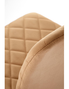 FELIKS Krzesło Beżowe z Oparciem w Romby Velvet - Subtelna Elegancja 2