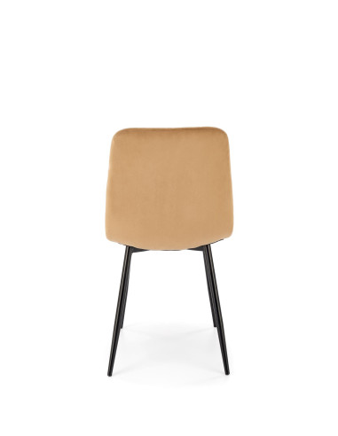 FELIKS Krzesło Beżowe z Oparciem w Romby Velvet - Subtelna Elegancja