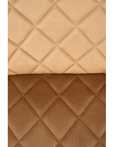 FELIKS Krzesło Beżowe z Oparciem w Romby Velvet - Subtelna Elegancja