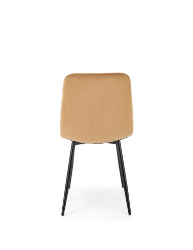 FELIKS Krzesło Beżowe z Oparciem w Romby Velvet - Subtelna Elegancja