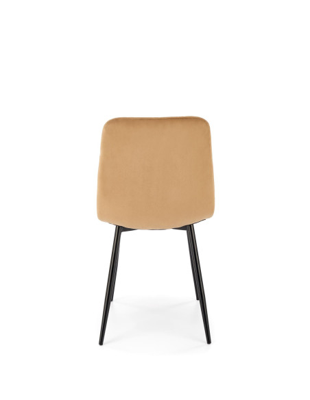 FELIKS Krzesło Beżowe z Oparciem w Romby Velvet - Subtelna Elegancja