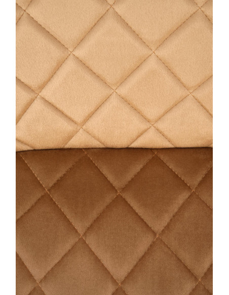 FELIKS Krzesło Beżowe z Oparciem w Romby Velvet - Subtelna Elegancja