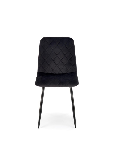 FELIKS Krzesło Czarne z Oparciem w Romby Velvet - Subtelna Elegancja