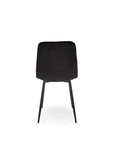 FELIKS Krzesło Czarne z Oparciem w Romby Velvet - Subtelna Elegancja