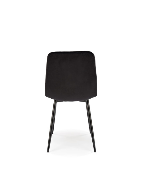 FELIKS Krzesło Czarne z Oparciem w Romby Velvet - Subtelna Elegancja