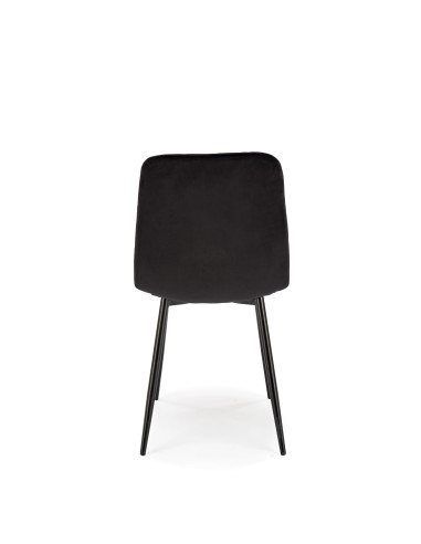 FELIKS Krzesło Czarne z Oparciem w Romby Velvet - Subtelna Elegancja