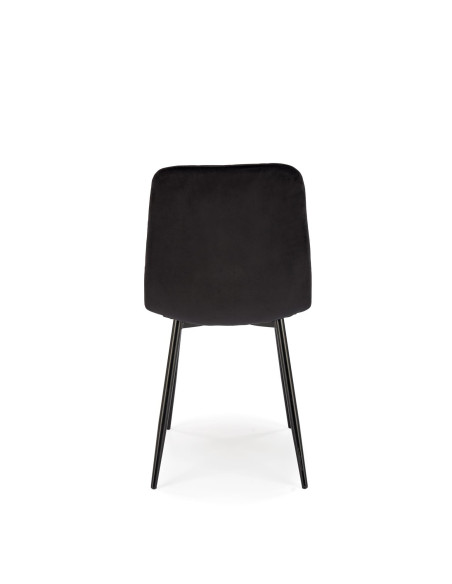 FELIKS Krzesło Czarne z Oparciem w Romby Velvet - Subtelna Elegancja