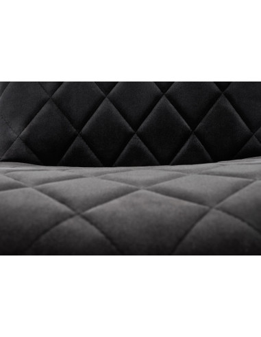 FELIKS Krzesło Czarne z Oparciem w Romby Velvet - Subtelna Elegancja