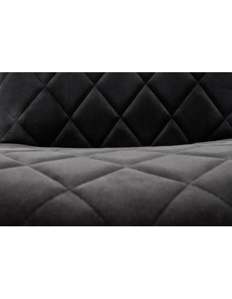 FELIKS Krzesło Czarne z Oparciem w Romby Velvet - Subtelna Elegancja