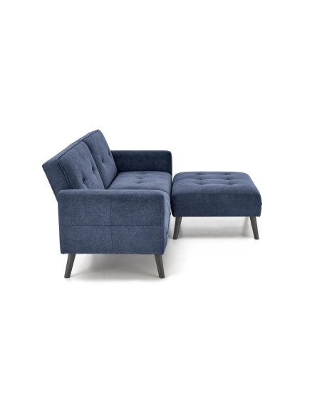CORNELIUS sofa rozkładana z funkcją narożnika niebieska