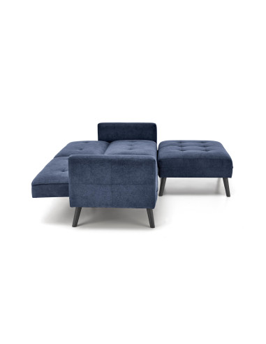 CORNELIUS sofa rozkładana z funkcją narożnika niebieska