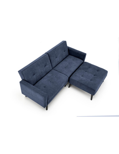 CORNELIUS sofa rozkładana z funkcją narożnika niebieska