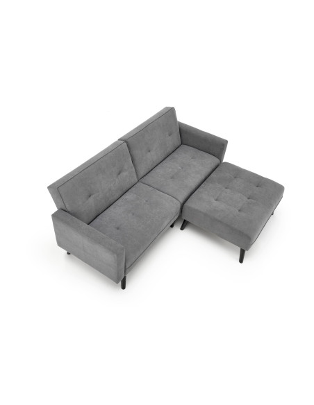 CORNELIUS sofa rozkładana z funkcją narożnika popiel