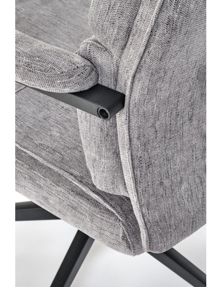 ADRIANO Fotel Obrotowy Popielaty | TILT, Tkanina ODIN, Elegancka Forma